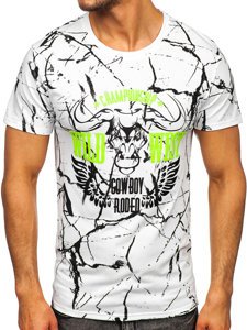 T-shirt con stampa da uomo bianca Bolf Y70026