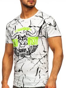 T-shirt con stampa da uomo bianca Bolf Y70026