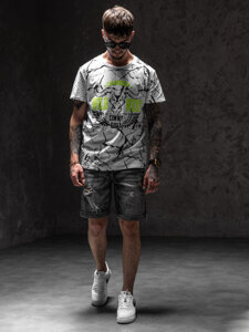 T-shirt con stampa da uomo bianca Bolf Y70026