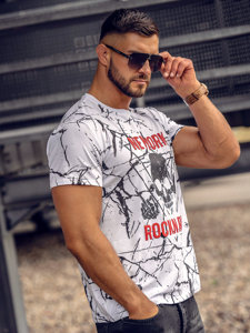 T-shirt con stampa da uomo bianca Bolf Y70030A