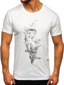 T-shirt con stampa da uomo bianca Bolf Y70052