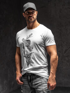 T-shirt con stampa da uomo bianca Bolf Y70052