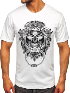 T-shirt con stampa da uomo bianco Bolf 0202