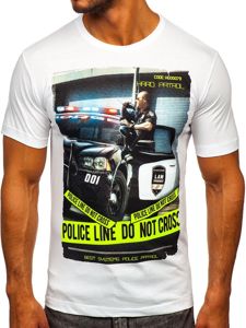 T-shirt con stampa da uomo bianco Bolf 6298