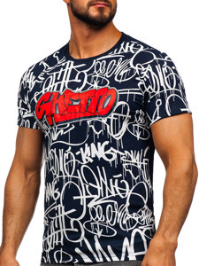 T-shirt con stampa da uomo blu Bolf 8T953