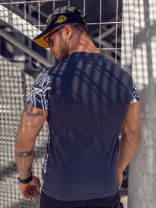 T-shirt con stampa da uomo blu Bolf 8T953