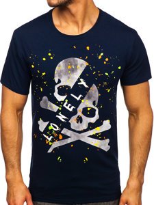 T-shirt con stampa da uomo blu Bolf Y70008