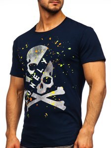 T-shirt con stampa da uomo blu Bolf Y70008