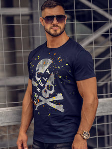 T-shirt con stampa da uomo blu Bolf Y70008A