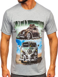 T-shirt con stampa da uomo grigia Bolf 14496