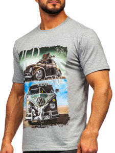 T-shirt con stampa da uomo grigia Bolf 14496