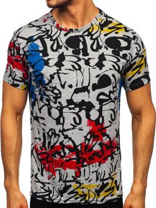 T-shirt con stampa da uomo grigia Bolf 14901