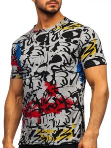 T-shirt con stampa da uomo grigia Bolf 14901