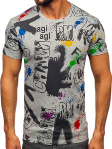 T-shirt con stampa da uomo grigia Bolf 8T967