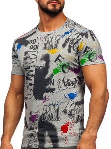 T-shirt con stampa da uomo grigia Bolf 8T967