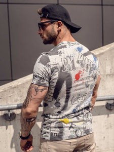 T-shirt con stampa da uomo grigia Bolf 8T967