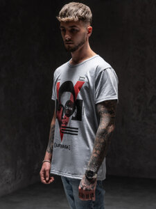 T-shirt con stampa da uomo grigia Bolf KS2552