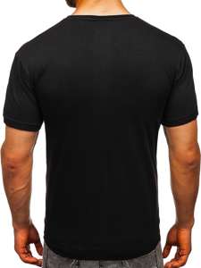 T-shirt con stampa da uomo nera Bolf 008