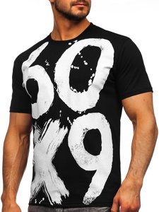 T-shirt con stampa da uomo nera Bolf 0303