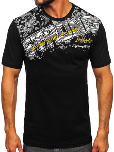 T-shirt con stampa da uomo nera Bolf 14234