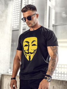 T-shirt con stampa da uomo nera Bolf 192367