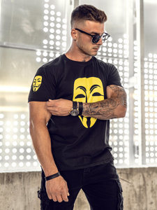 T-shirt con stampa da uomo nera Bolf 192367