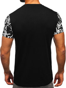 T-shirt con stampa da uomo nera Bolf 8T953