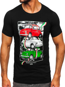 T-shirt con stampa da uomo nera Bolf HM918