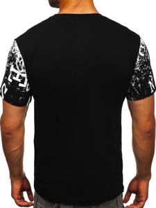 T-shirt con stampa da uomo nera Bolf JS10650