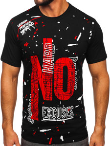 T-shirt con stampa da uomo nera Bolf JS1856