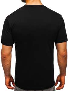 T-shirt con stampa da uomo nera Bolf T003