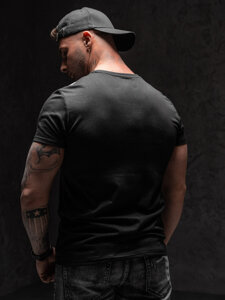 T-shirt con stampa da uomo nera Bolf Y70006