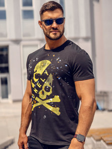 T-shirt con stampa da uomo nera Bolf Y70008A