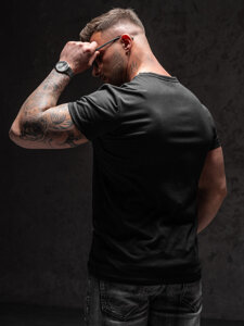 T-shirt con stampa da uomo nera Bolf Y70013