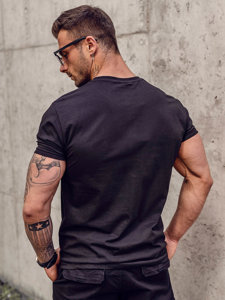 T-shirt con stampa da uomo nera Bolf Y70019A