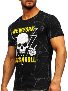 T-shirt con stampa da uomo nera Bolf Y70030