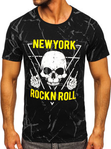 T-shirt con stampa da uomo nera Bolf Y70030