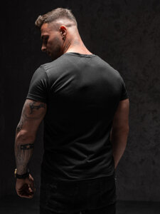 T-shirt con stampa da uomo nera Bolf Y70052