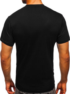 T-shirt con stampa da uomo nero-rossa Bolf 2098