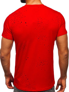 T-shirt con stampa da uomo rossa Bolf 8T232