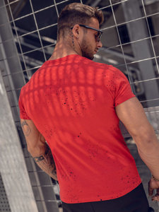 T-shirt con stampa da uomo rossa Bolf 8T232