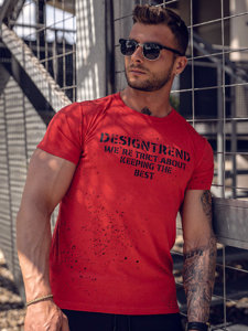 T-shirt con stampa da uomo rossa Bolf 8T232