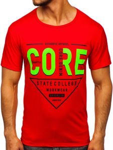 T-shirt con stampa da uomo rossa Bolf KS2098