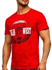 T-shirt con stampa da uomo rossa Bolf Y70026