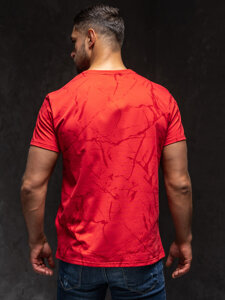 T-shirt con stampa da uomo rossa Bolf Y70026