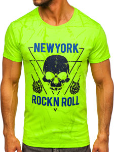 T-shirt con stampa da uomo verde-fluorescente Bolf Y70030