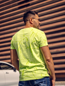 T-shirt con stampa da uomo verde-fluorescente Bolf Y70030A