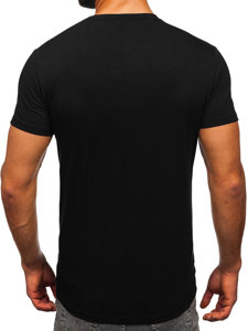 T-shirt con taschino con stampa mimetica da uomo nero-rossa Bolf 8T85