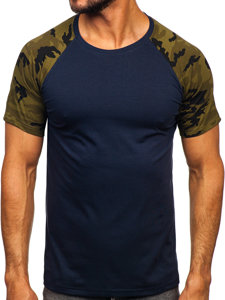 T-shirt da uomo blu-mimetica Bolf 8T82