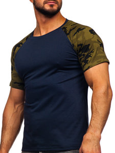 T-shirt da uomo blu-mimetica Bolf 8T82